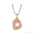 Sapphire Row Bubble Letter Necklace - D, 14K Rose Gold