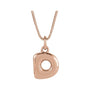 Sapphire Row Bubble Letter Necklace - D, 14K Rose Gold