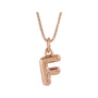 Sapphire Row Bubble Letter Necklace - F, 14K Rose Gold