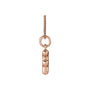 Sapphire Row Bubble Letter Necklace - F, 14K Rose Gold (view 2)