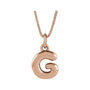 Sapphire Row Bubble Letter Necklace - G, 14K Rose Gold
