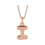 Sapphire Row Bubble Letter Necklace - I, 14K Rose Gold