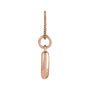Sapphire Row Bubble Letter Necklace - J, 14K Rose Gold (view 2)