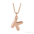 Sapphire Row Bubble Letter Necklace - K, 14K Rose Gold