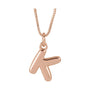 Sapphire Row Bubble Letter Necklace - K, 14K Rose Gold