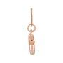 Sapphire Row Bubble Letter Necklace - K, 14K Rose Gold (view 2)
