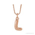 Sapphire Row Bubble Letter Necklace - L, 14K Rose Gold