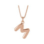 Sapphire Row Bubble Letter Necklace - M, 14K Rose Gold