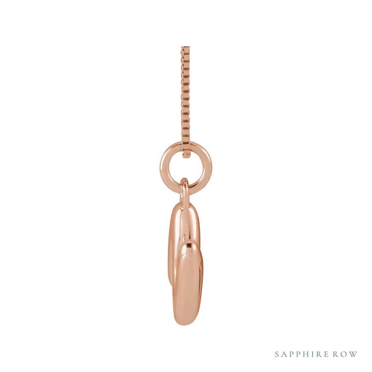 Sapphire Row Bubble Letter Necklace - N, 14K Rose Gold (view 3)