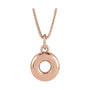 Sapphire Row Bubble Letter Necklace - O, 14K Rose Gold