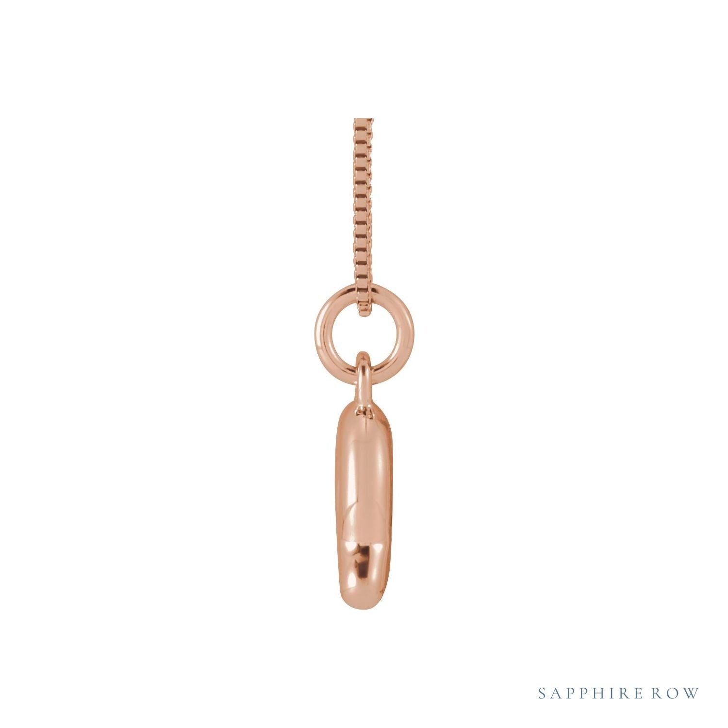 Sapphire Row Bubble Letter Necklace - Q, 14K Rose Gold (view 3)
