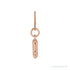 Sapphire Row Bubble Letter Necklace - R, 14K Rose Gold (view 3)