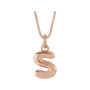 Sapphire Row Bubble Letter Necklace - S, 14K Rose Gold