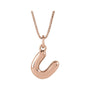 Sapphire Row Bubble Letter Necklace - U, 14K Rose Gold