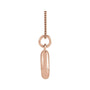 Sapphire Row Bubble Letter Necklace - U, 14K Rose Gold (view 2)