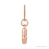 Sapphire Row Bubble Letter Necklace - V, 14K Rose Gold (view 3)