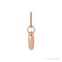Sapphire Row Bubble Letter Necklace - W, 14K Rose Gold (view 3)