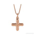 Sapphire Row Bubble Letter Necklace - X, 14K Rose Gold
