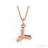 Sapphire Row Bubble Letter Necklace - Y, 14K Rose Gold