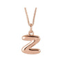 Sapphire Row Bubble Letter Necklace - Z, 14K Rose Gold
