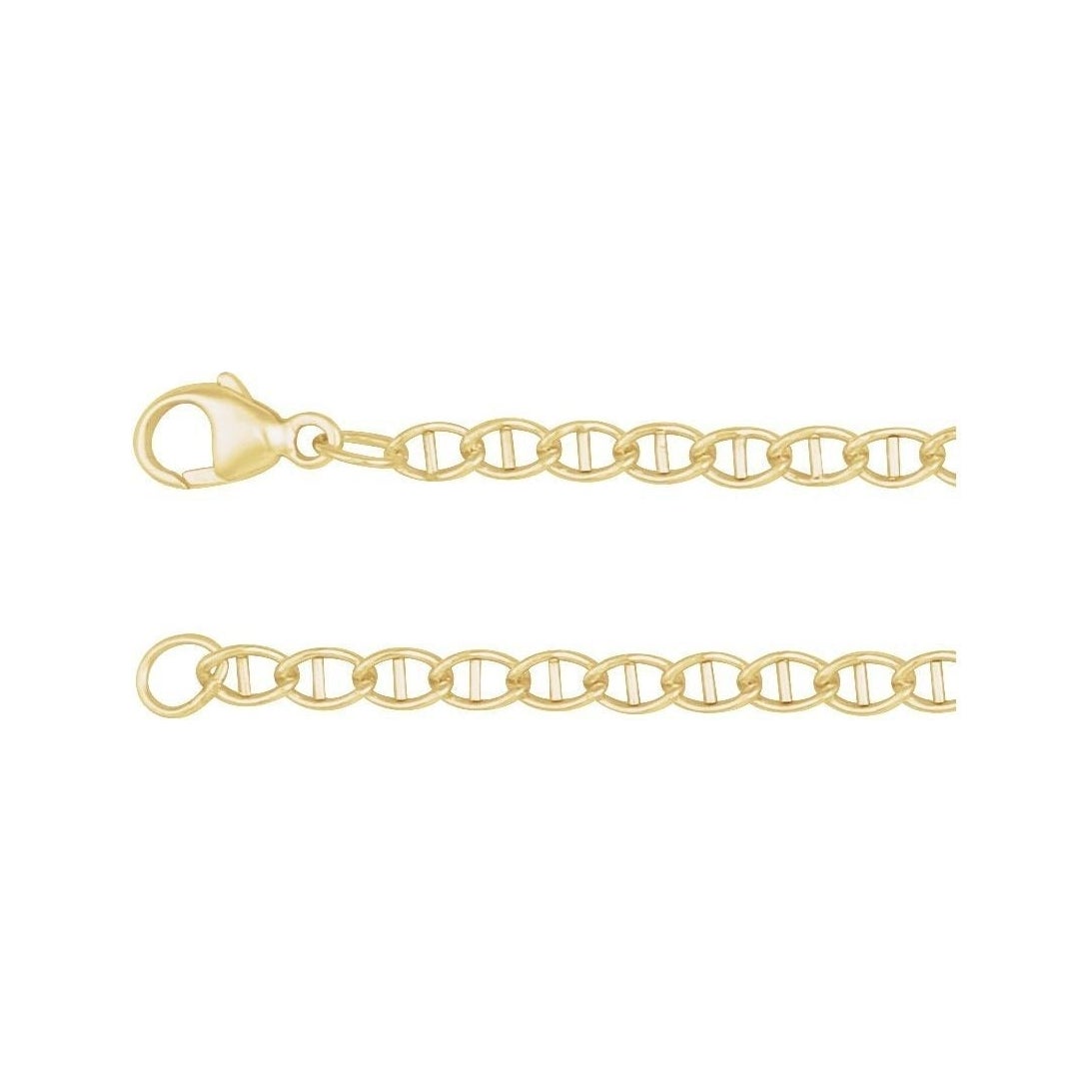 Sapphire Row Gold Mariner Chain Necklace -  (view 2)