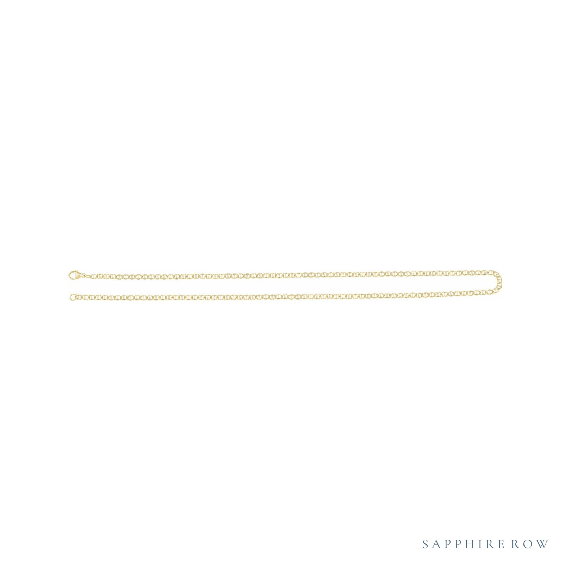 Sapphire Row Gold Mariner Chain Necklace -  (view 3)