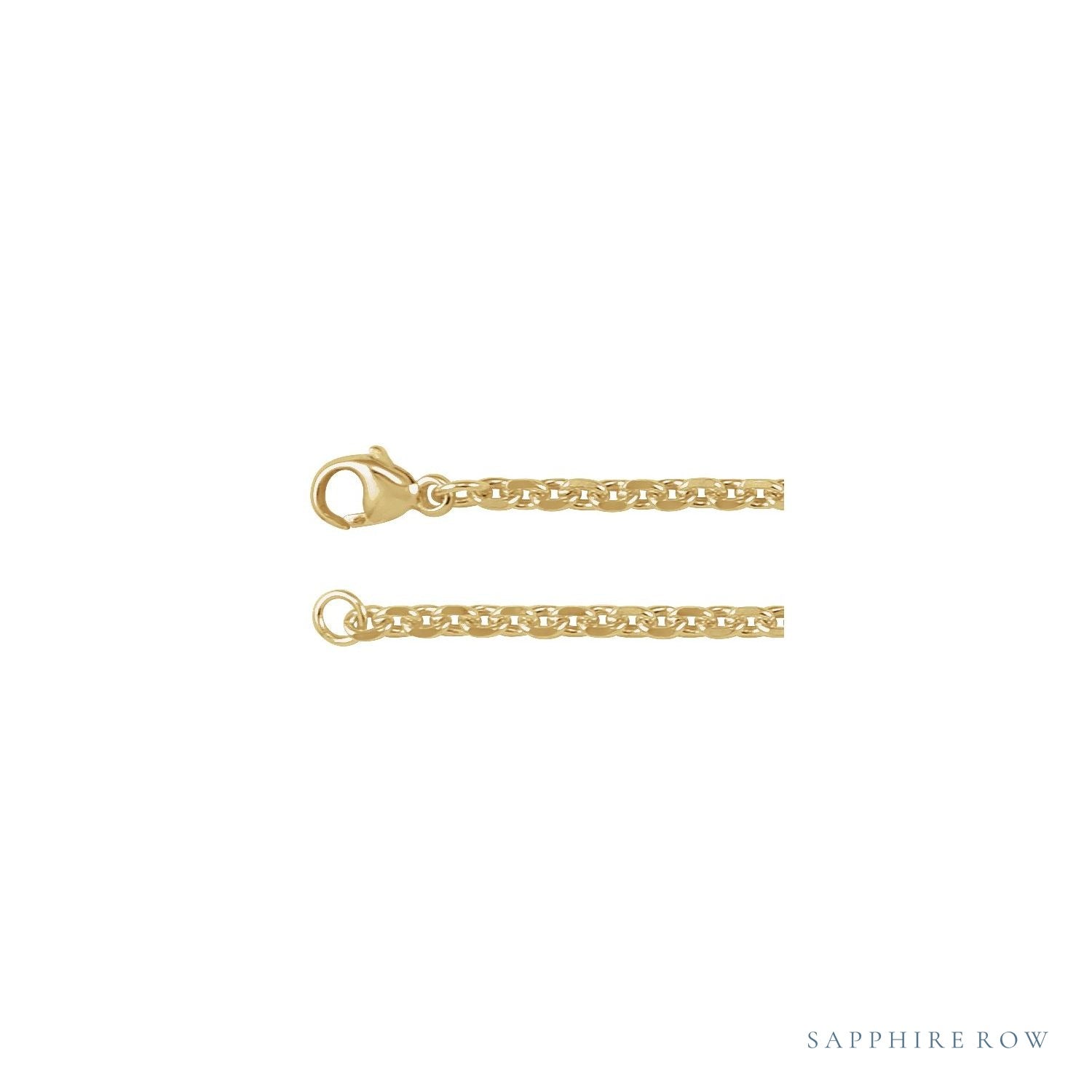 Sapphire Row Gold Diamond-Cut Cable Chain Necklace - 20" (view 2)
