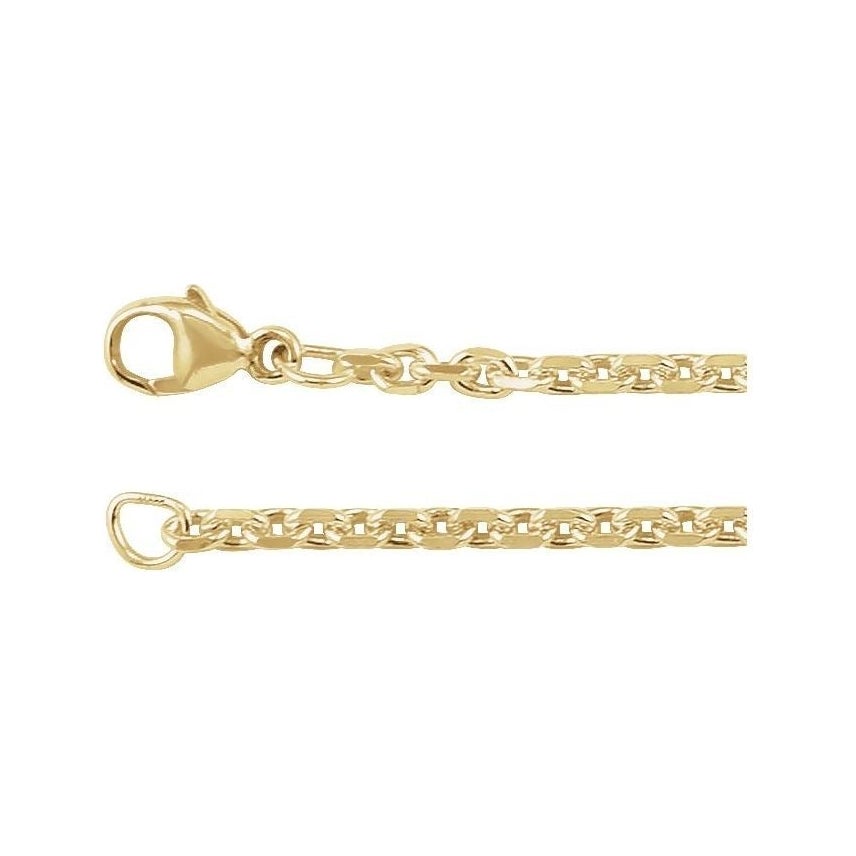 Sapphire Row Gold Diamond-Cut Cable Chain Necklace -  (view 2)