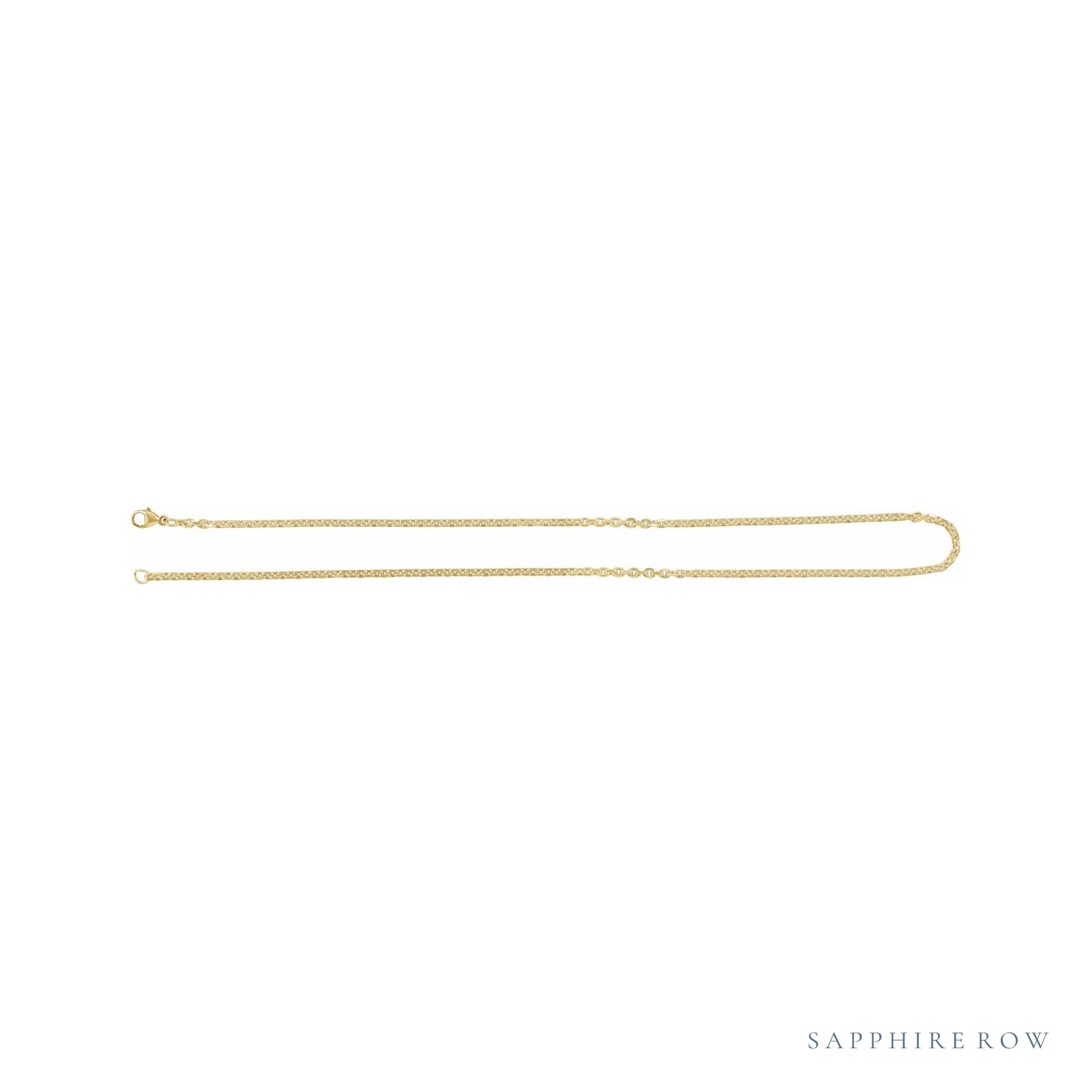 Sapphire Row Gold Diamond-Cut Cable Chain Necklace -  (view 3)