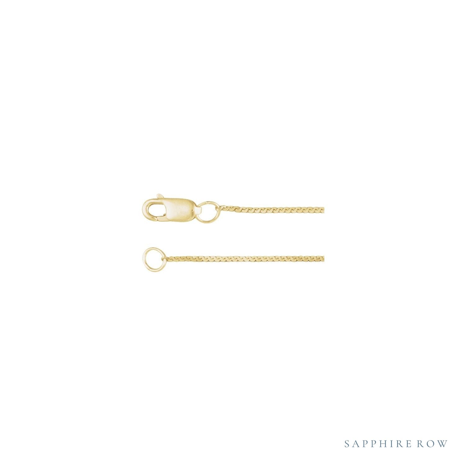 Sapphire Row Gold Serpent Chain Necklace -  (view 2)