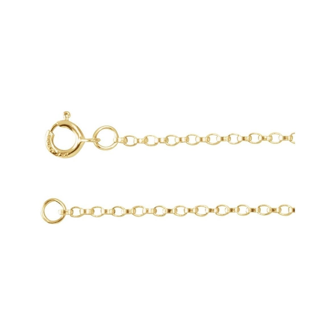 Sapphire Row Mini Rolo Chain Necklace - 14K Yellow Gold (view 2)