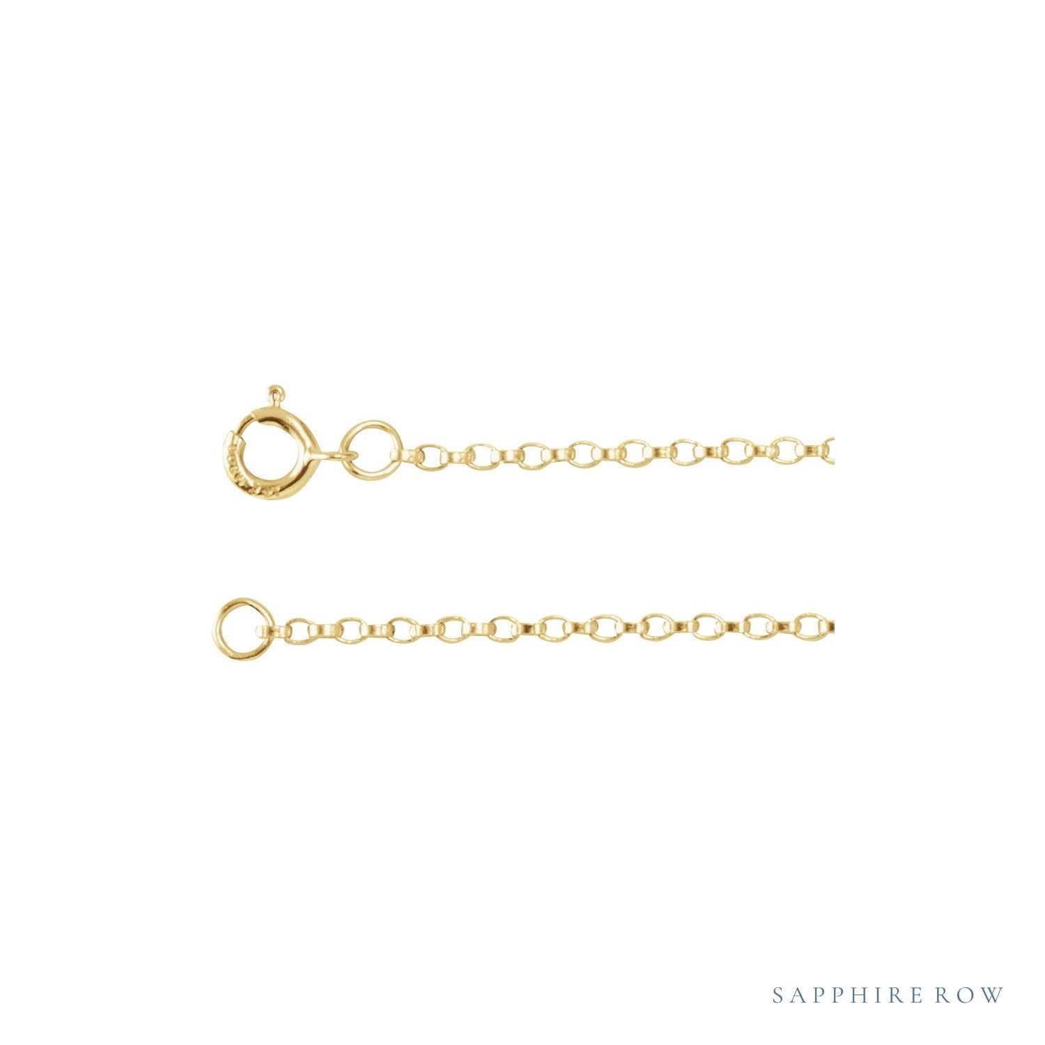 Sapphire Row Mini Rolo Chain Necklace - 14K Yellow Gold (view 2)