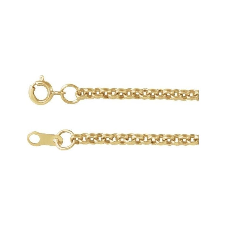 Sapphire Row Rolo Chain Necklace - 14K Yellow Gold (view 2)