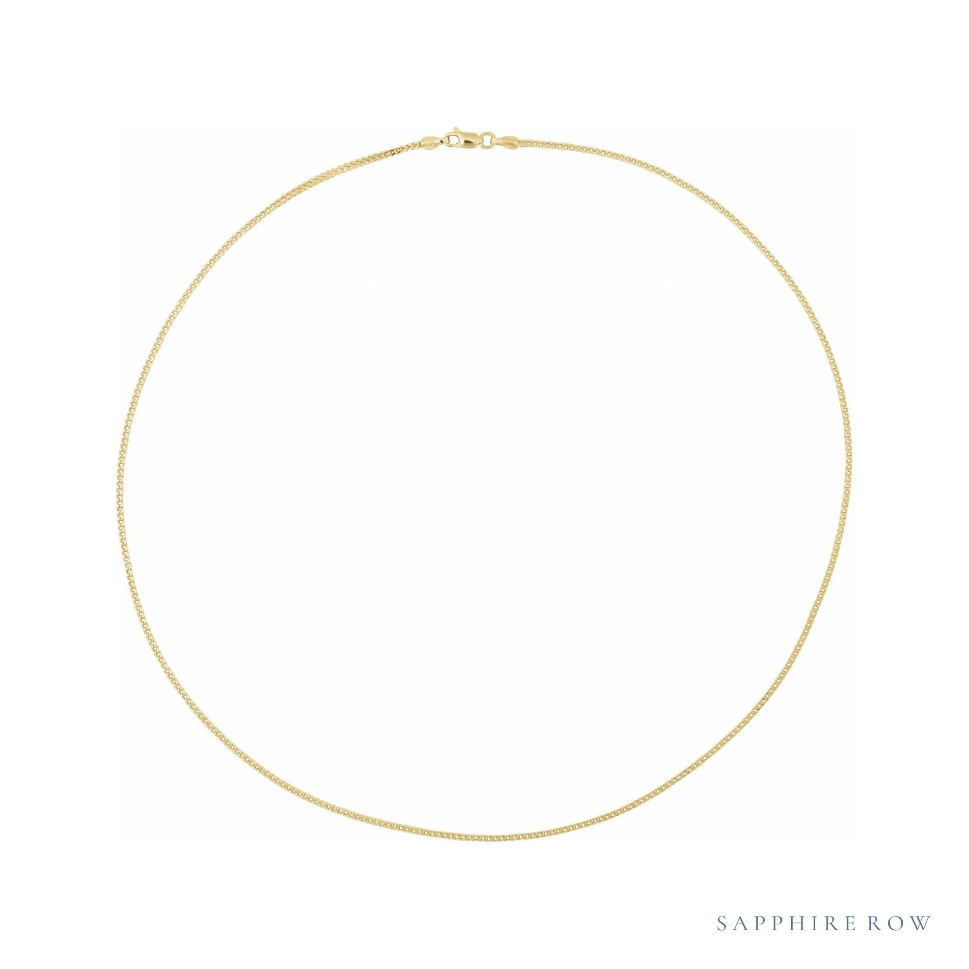 Sapphire Row Gold Franco Chain Necklace - 