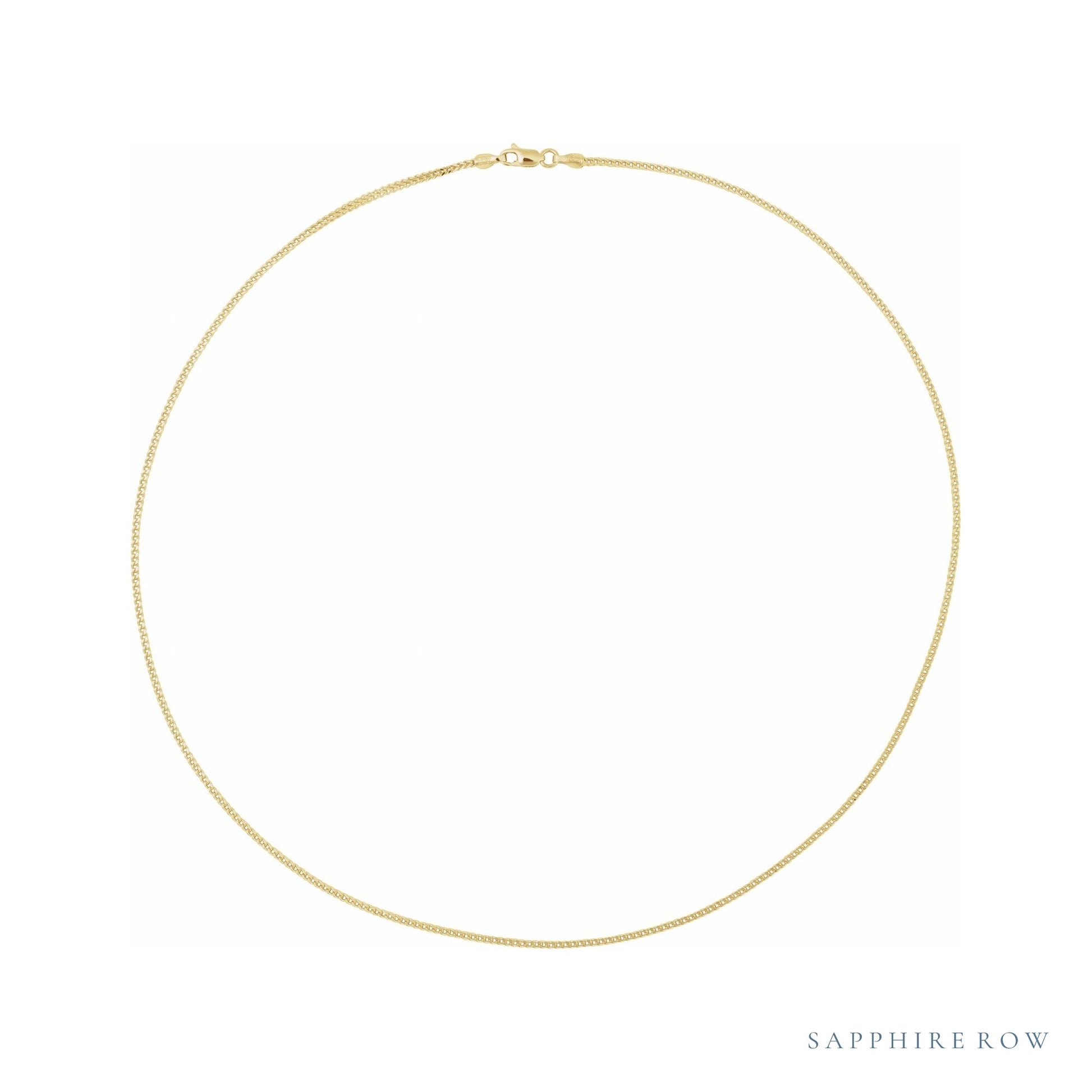 Sapphire Row Gold Franco Chain Necklace - 