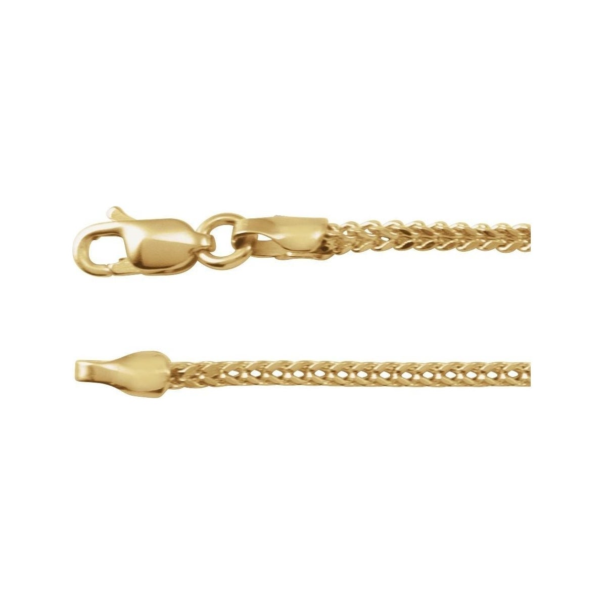 Sapphire Row Gold Franco Chain Necklace -  (view 2)