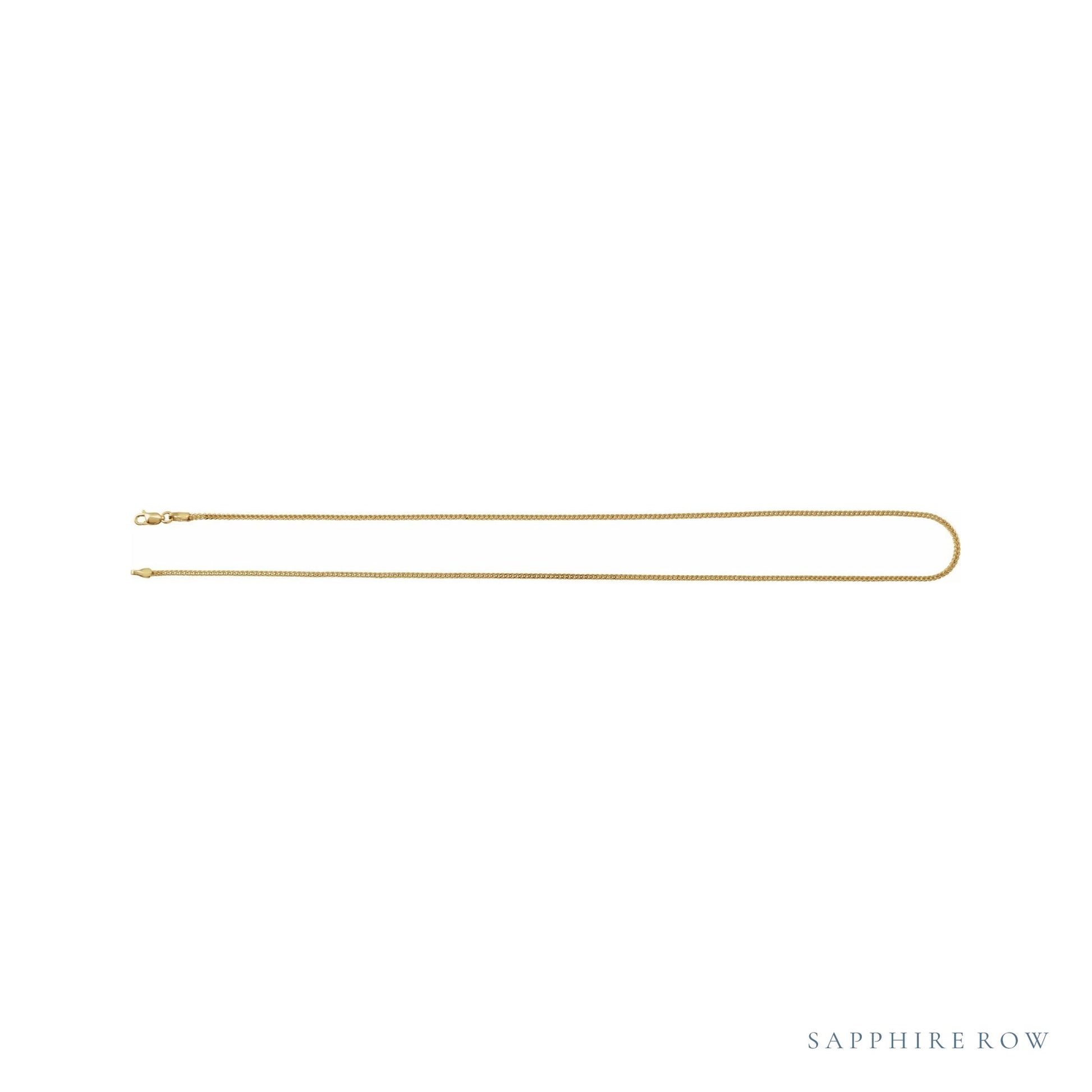 Sapphire Row Gold Franco Chain Necklace -  (view 3)