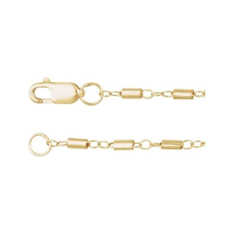 Sapphire Row Gold Satellite Bar Chain Necklace -  (view 2)