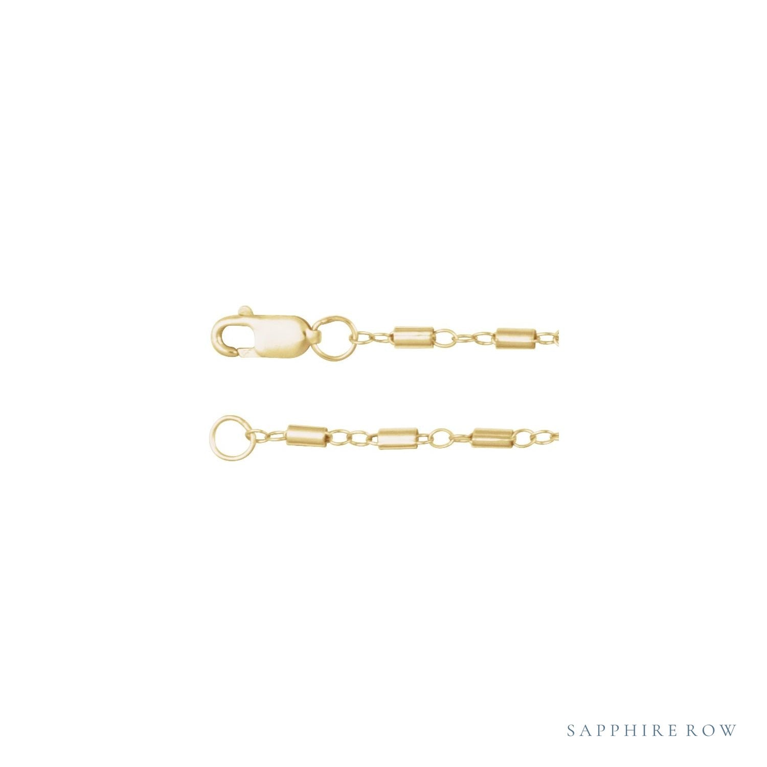 Sapphire Row Gold Satellite Bar Chain Necklace -  (view 2)