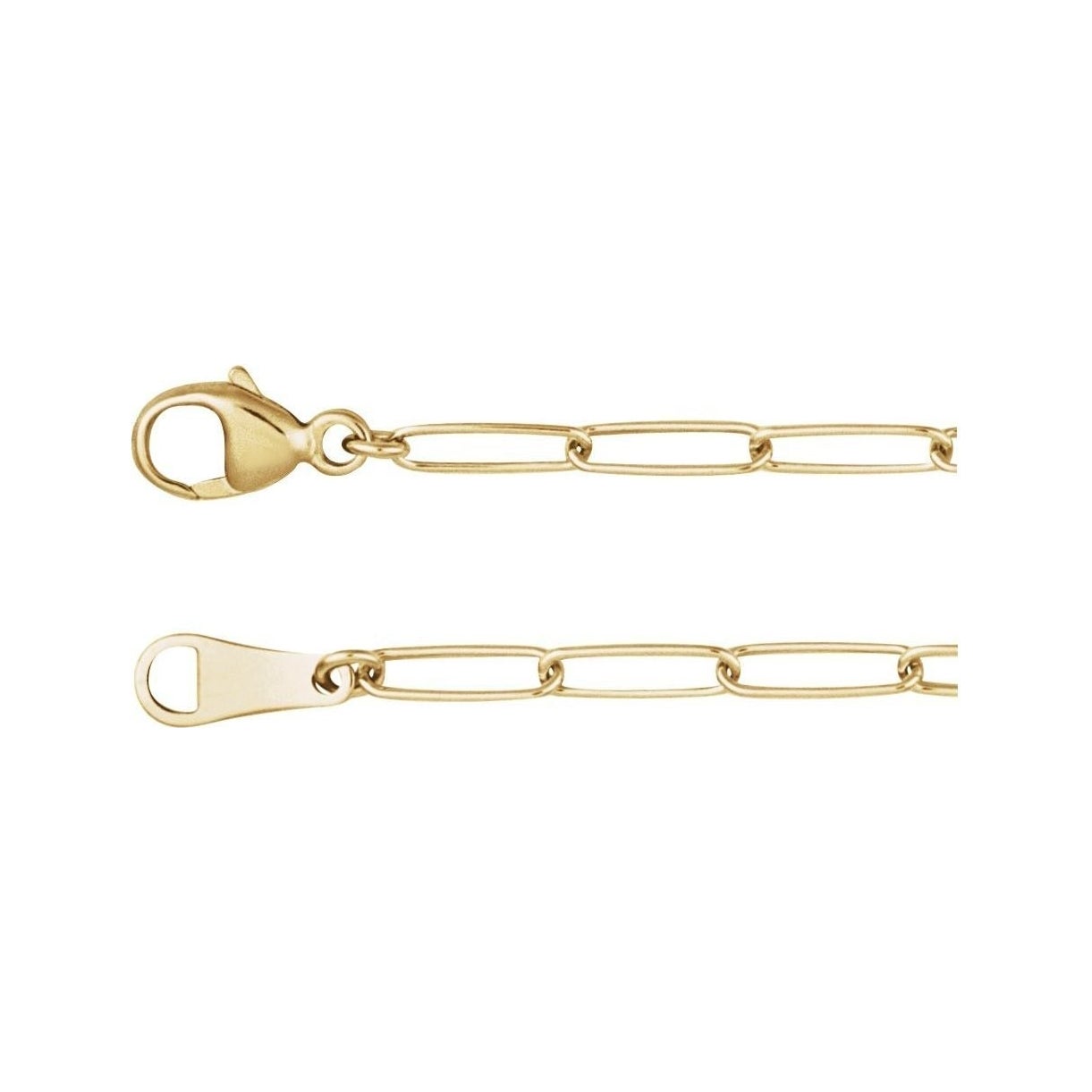 Sapphire Row 18K Yellow Gold Paperclip Chain Necklace -  (view 2)