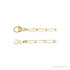 Sapphire Row 18K Yellow Gold Paperclip Chain Necklace -  (view 2)