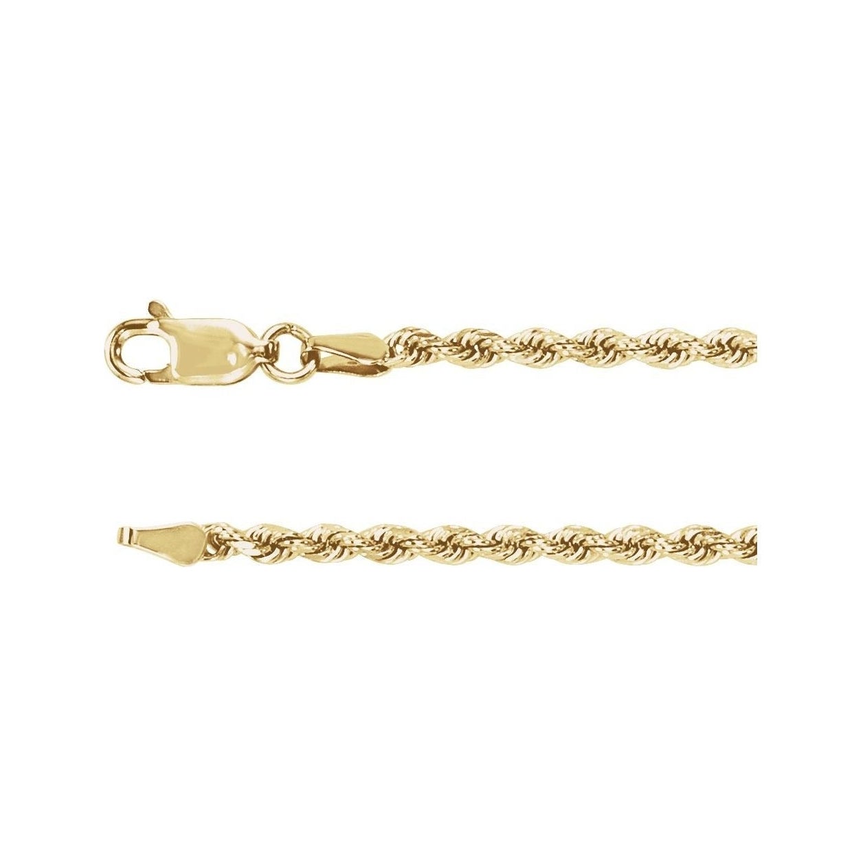 Sapphire Row Diamond-Cut Rope Chain Necklace - 14K Yellow Gold