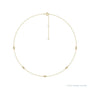 Sapphire Row Natural Diamond Mini Cluster Station Necklace - 14K Yellow Gold