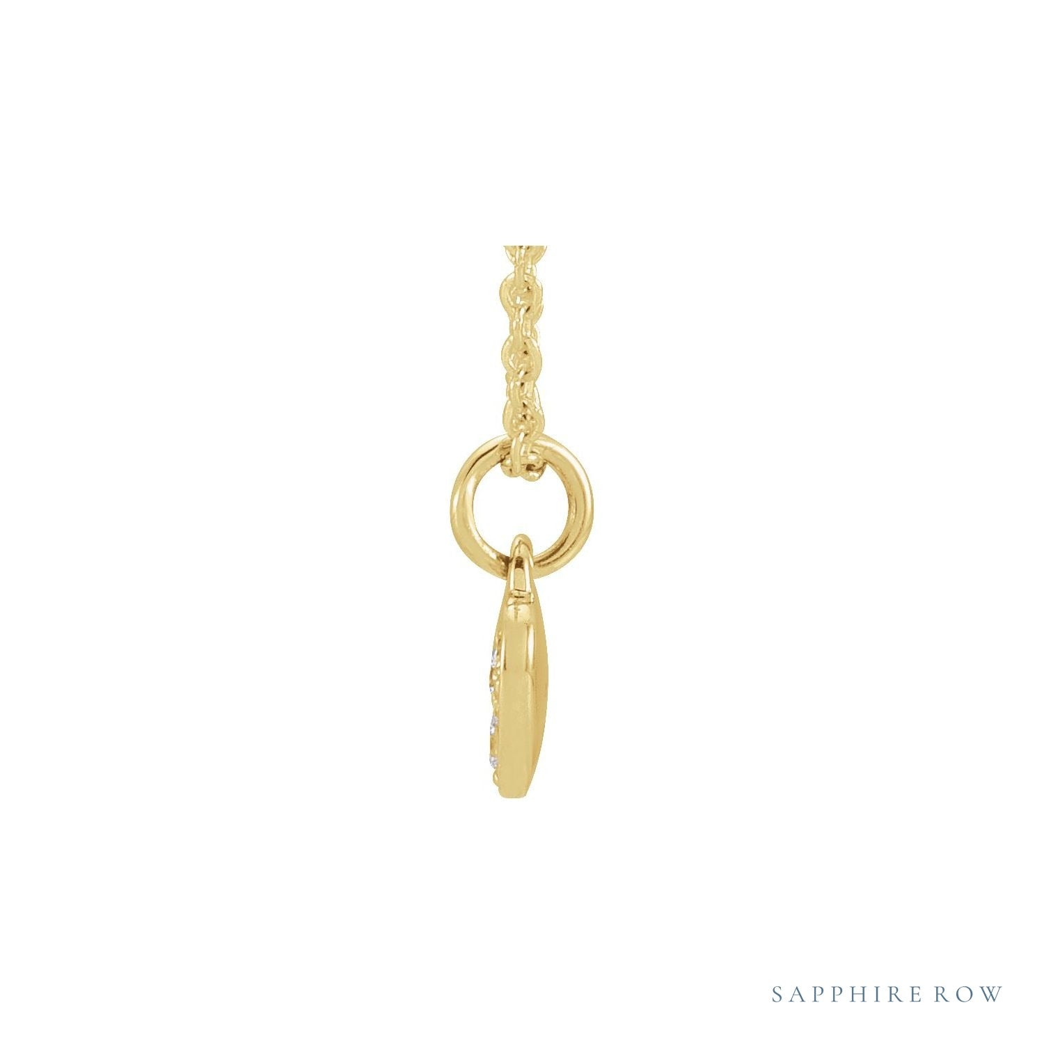 Sapphire Row Natural Diamond Petite Heart Necklace - 14K Yellow Gold (view 2)
