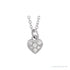 Sapphire Row Natural Diamond Petite Heart Necklace - 14K White Gold