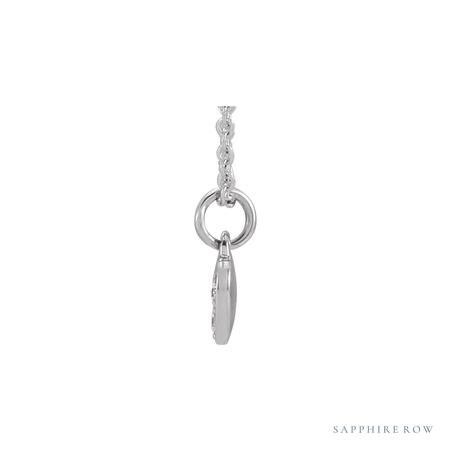Sapphire Row Natural Diamond Petite Heart Necklace - 14K White Gold (view 2)