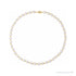 Sapphire Row Cultured Pearl & Gold Bead Necklace - 14K Yellow Gold