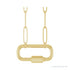 Sapphire Row Gold Carabiner Necklace - 14K Yellow Gold