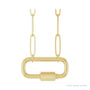 Sapphire Row Gold Carabiner Necklace - 14K Yellow Gold