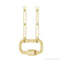 Sapphire Row Gold Carabiner Necklace - 14K Yellow Gold (view 2)